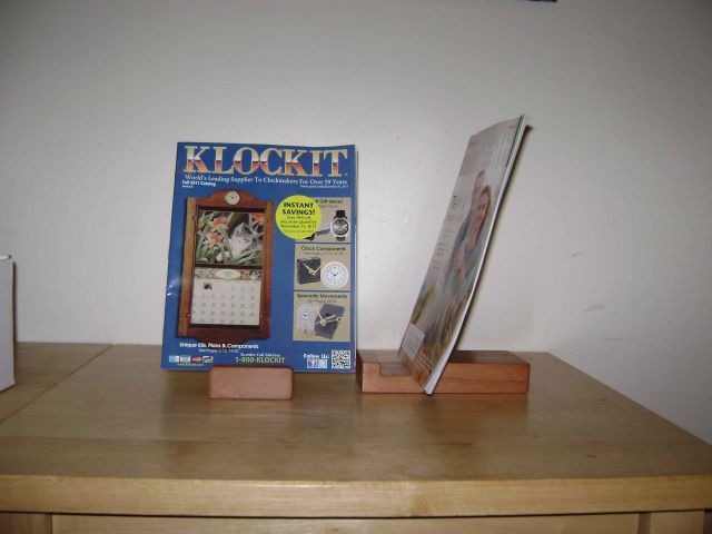 Book stands, with
      magazines