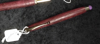 Stylus in purpleheart with purple hardware